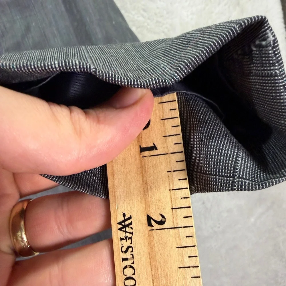 Vintage Hickey Freeman Mens 42R Bespoke Suit Gray Plaid Wool Silk Pants 36x30